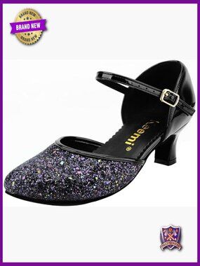 1920s Sequin Ballroom Dance Shoes Low Heel Pumps for Latin Tango